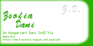 zsofia dani business card